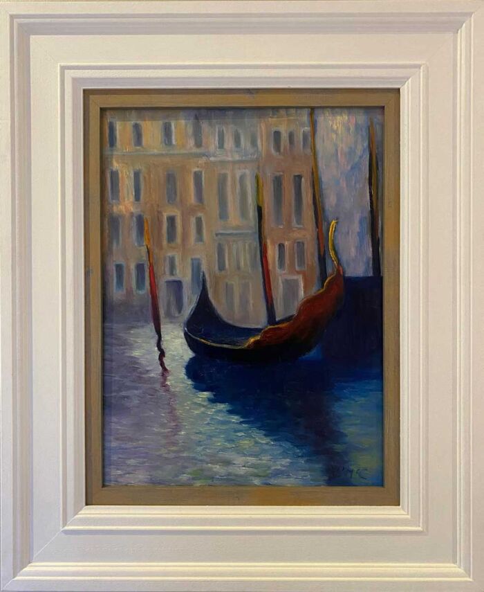 Little Gondola after Monet - cityscape oil painting