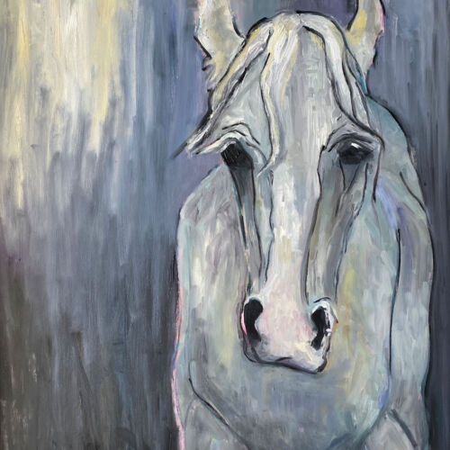 The Old Dame - equine original oil painting