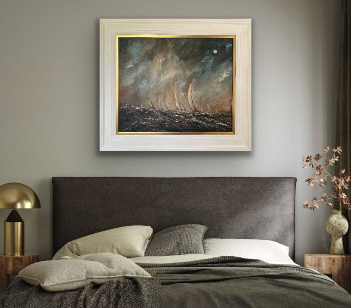 seascape oil painting - All is Well on the High Seas, Let's Go Home Jack