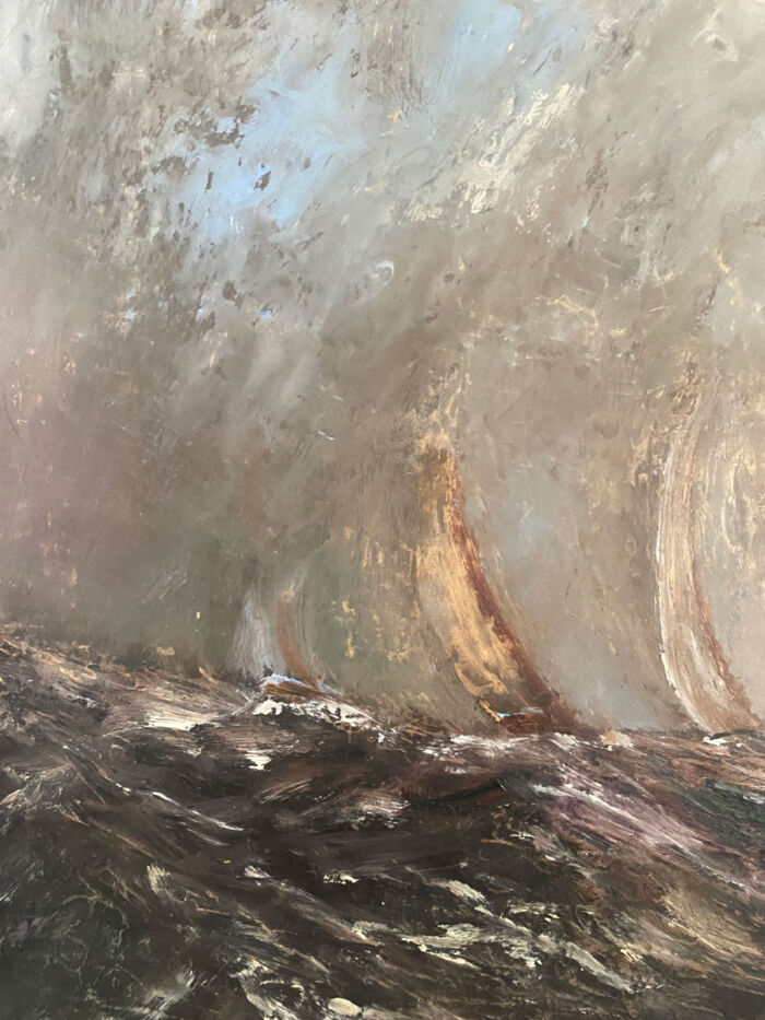 seascape oil painting - All is Well on the High Seas, Let's Go Home Jack