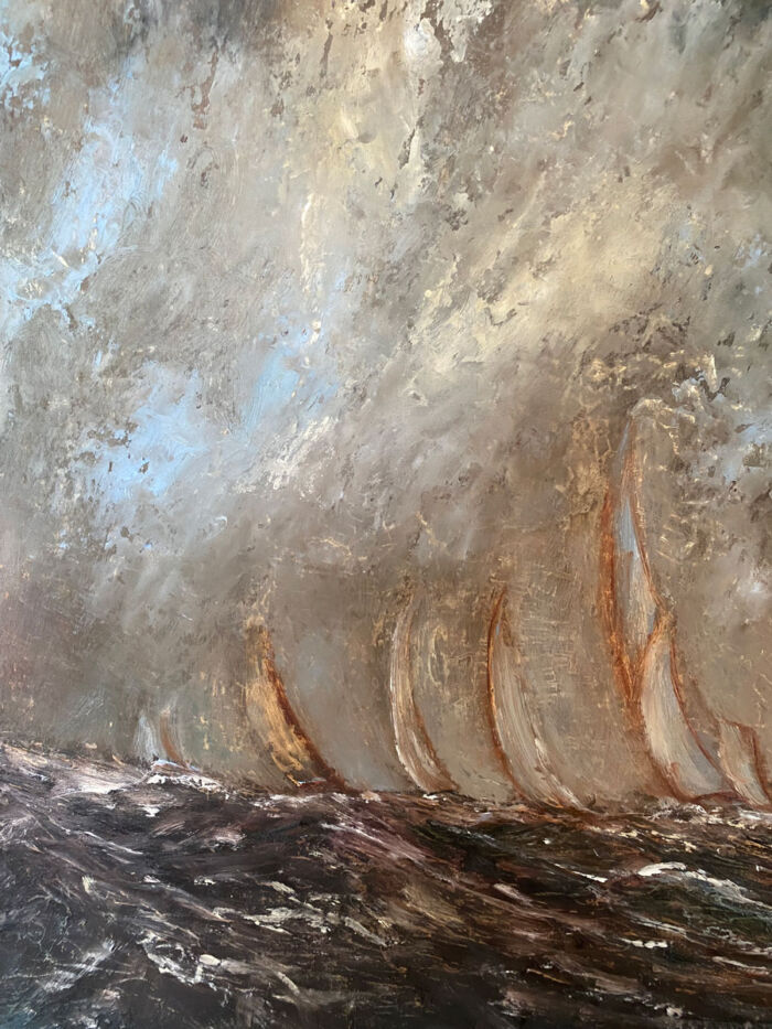 seascape oil painting - All is Well on the High Seas, Let's Go Home Jack
