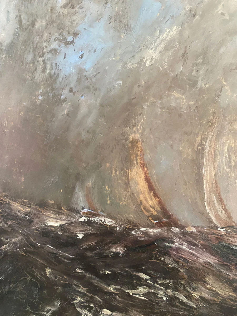 seascape oil painting - All is Well on the High Seas, Let's Go Home Jack by Emily McCormack
