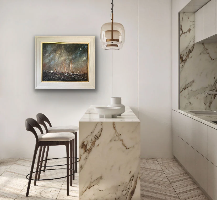 seascape oil painting - All is Well on the High Seas, Let's Go Home Jack