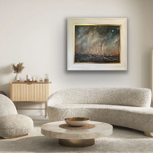 seascape oil painting - All is Well on the High Seas, Let's Go Home Jack