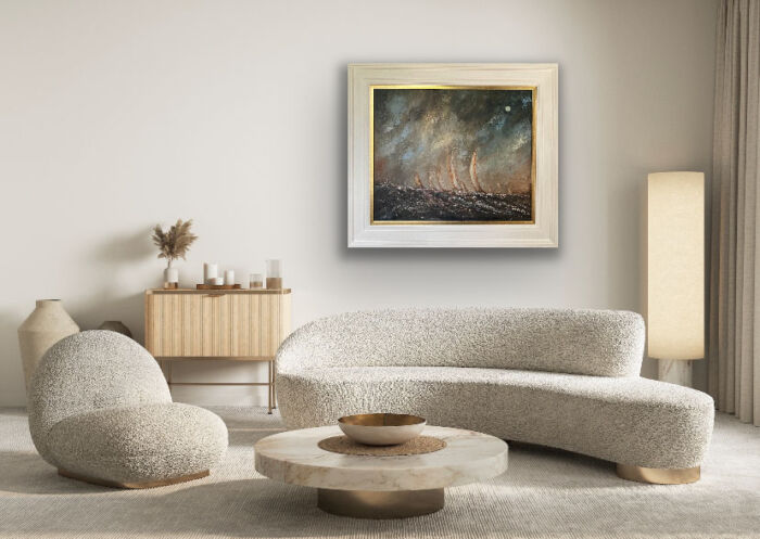seascape oil painting - All is Well on the High Seas, Let's Go Home Jack