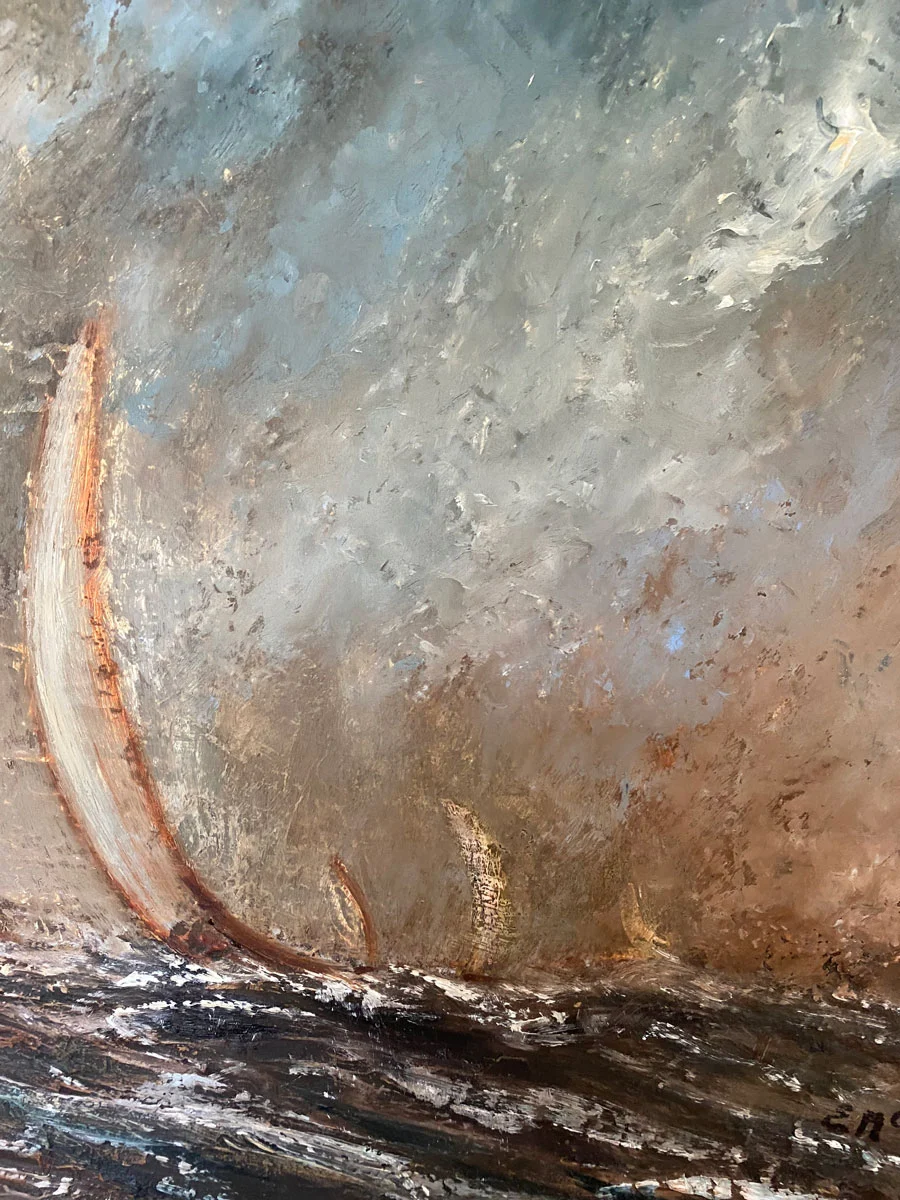 seascape oil painting - All is Well on the High Seas, Let's Go Home Jack by Emily McCormack