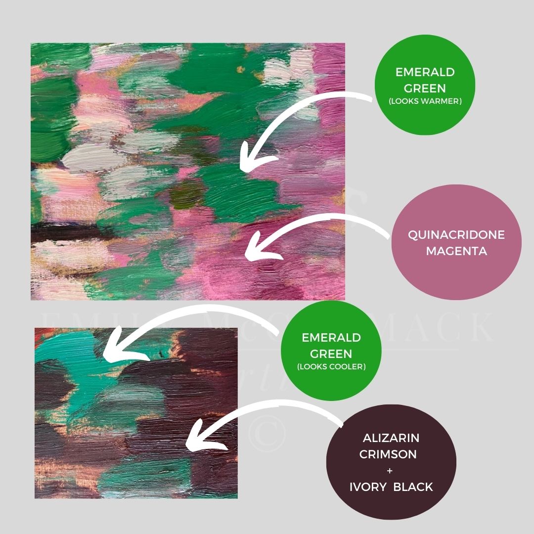 colours next to each other on canvas
