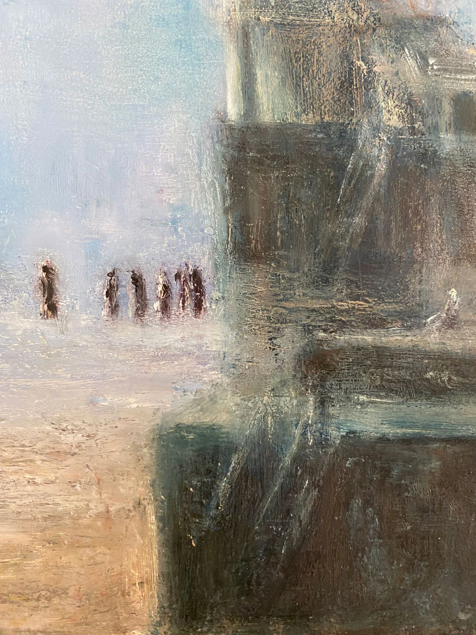 Salthill Galway - Summers evening dip - Irish seascape painting by Emily McCormack