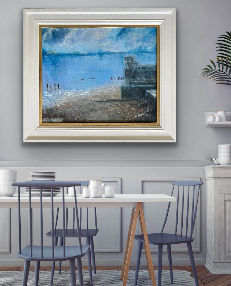 Salthill Galway - Summers evening dip - Irish seascape painting by Emily McCormack