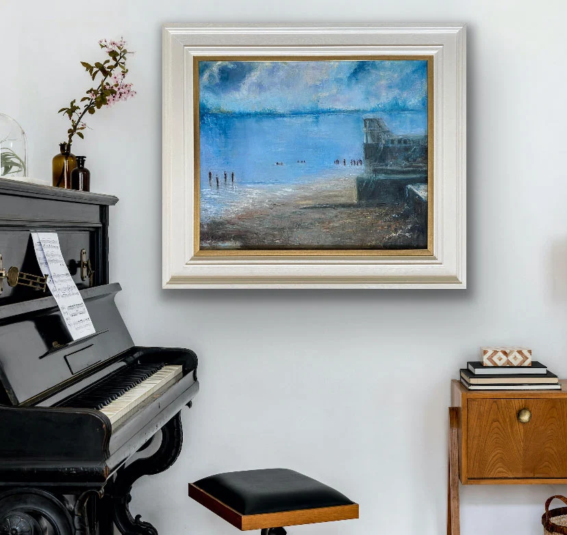 Salthill Galway - Summers evening dip - Irish seascape painting by Emily McCormack