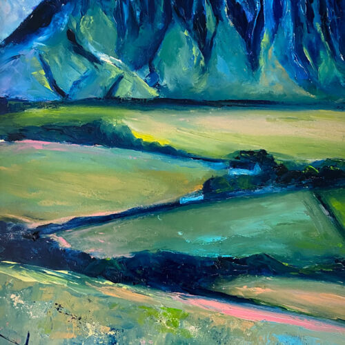 artists impression of Benbulben - original Irish landscape painting