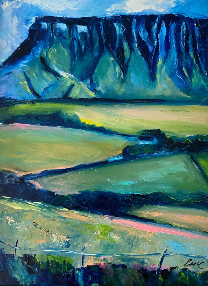 artists impression of Benbulben - original Irish landscape painting