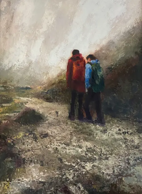 Searching for Narnia on the Mourne Mountains - hiking oil painting by Emily McCormack