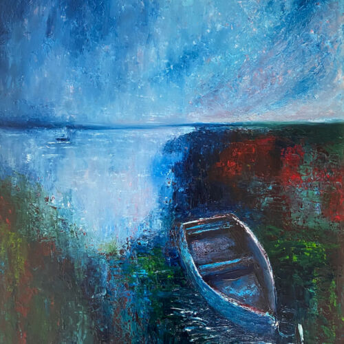 Waiting for the next adventure on Lough Corrib - original oil painting