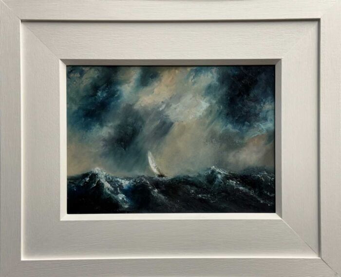 Race to Escape the Storm - Original affordable oil painting