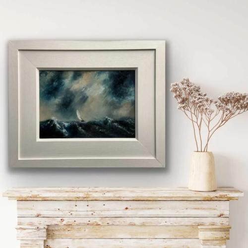 Race to Escape the Storm - Original affordable oil painting