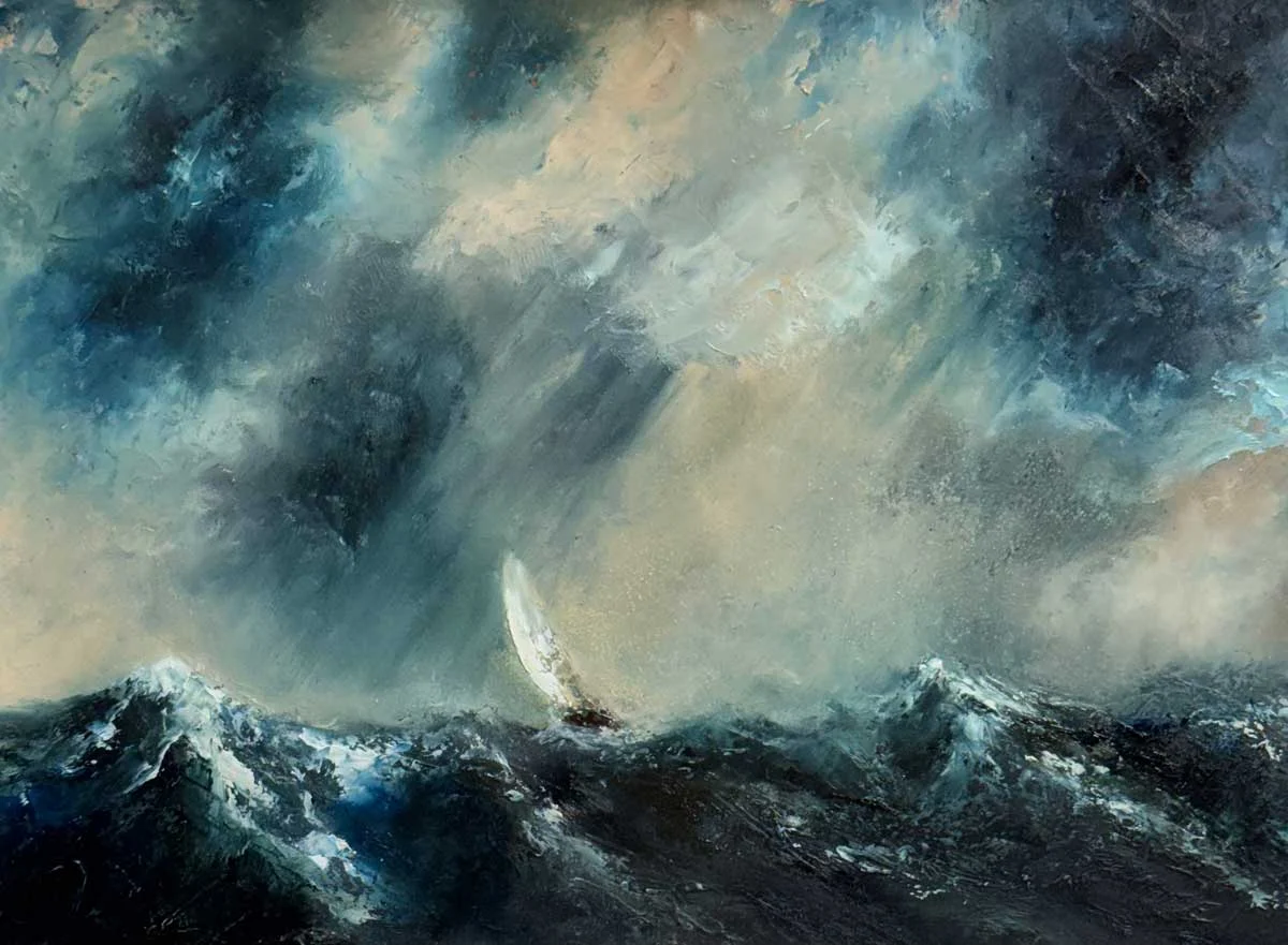 Race to Escape the Storm - Original affordable oil painting by Emily McCormack