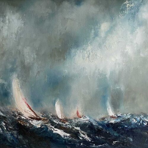 Racing home before the storm - an original oil painting from our affordable art range