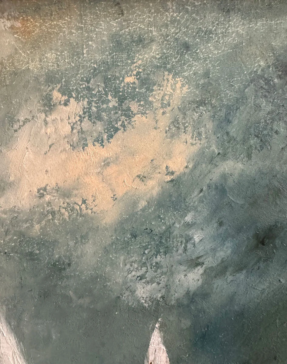 Sailing Against Winters Storm - Original affordable oil painting by Emily McCormack