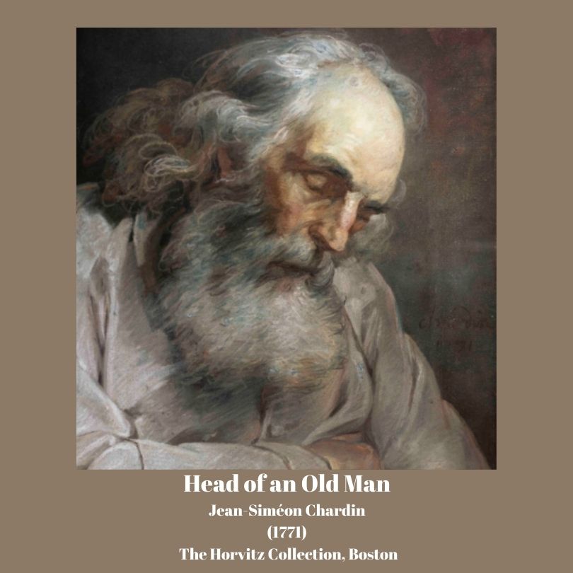 Head of an Old Man Jean-Siméon Chardin - Pastel Drawing