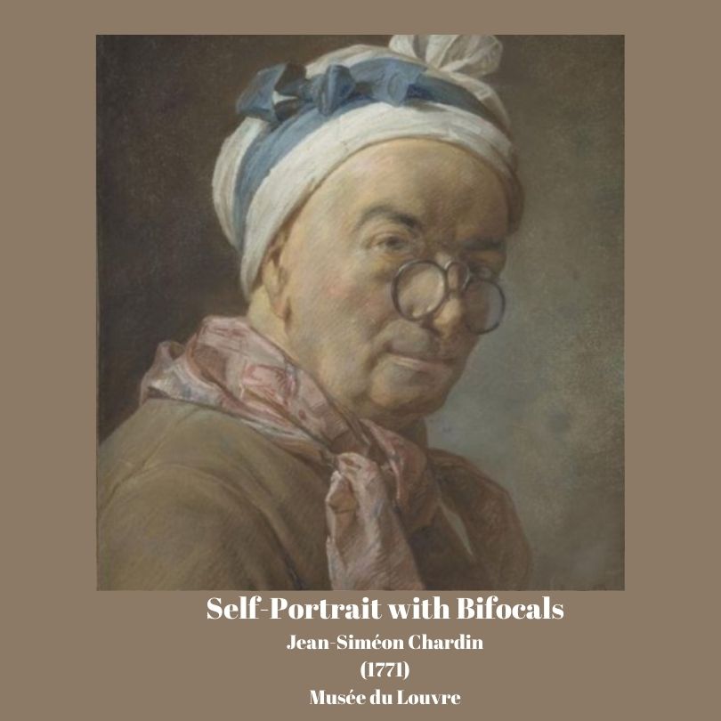 Self-Portrait with Bifocals Jean-Siméon Chardin - pastel drawing