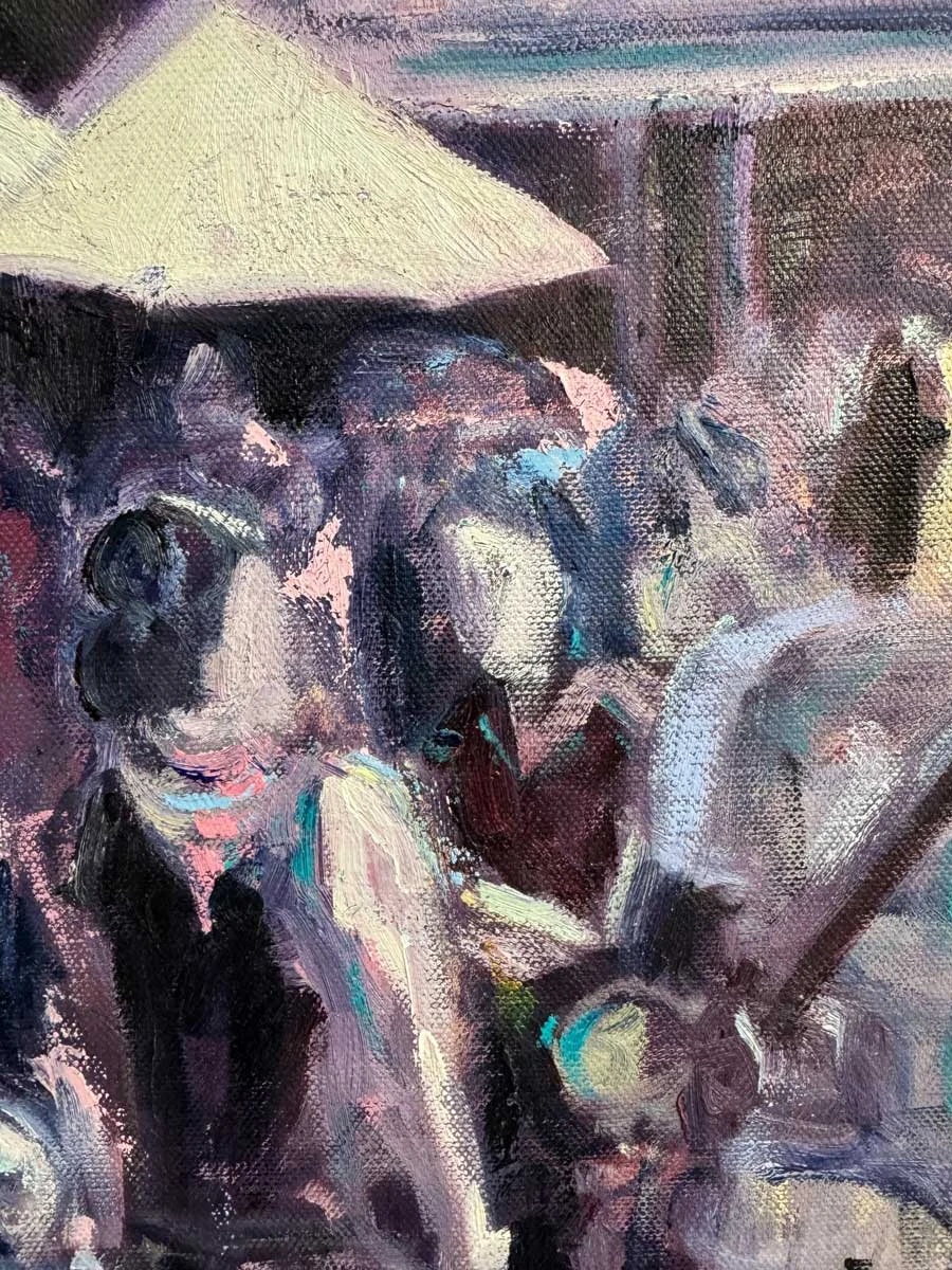 A Day Out at Bord Bia Bloom - Original Oil Painting in Frame by Emily McCormack