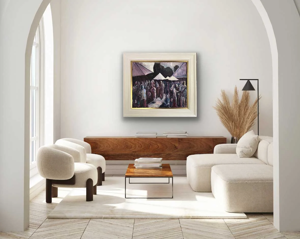 A Day Out at Bord Bia Bloom - Original Oil Painting in Frame by Emily McCormack