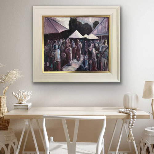 A Day Out at Bord Bia Bloom - Original Oil Painting in Frame
