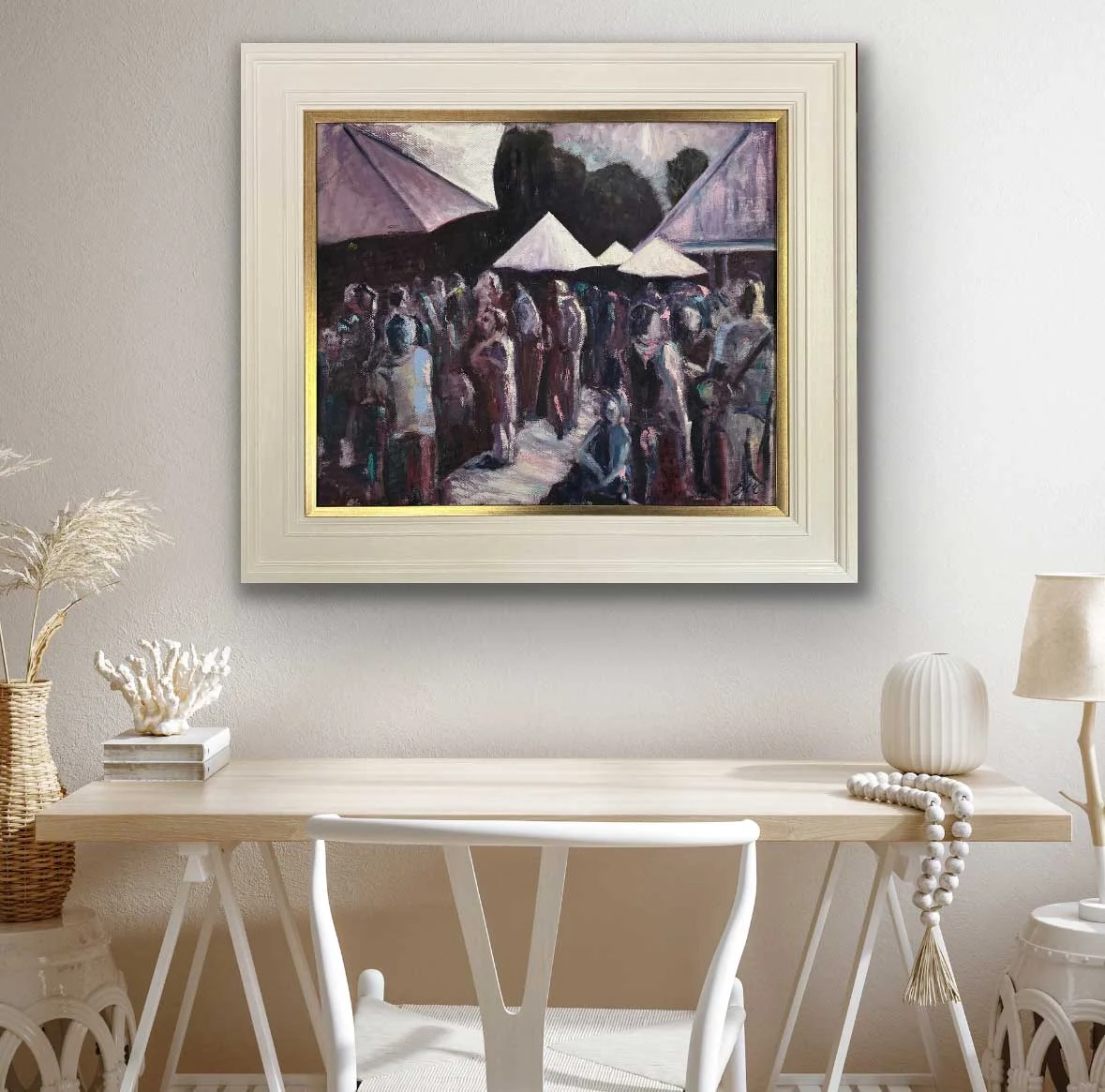 A Day Out at Bord Bia Bloom - Original Oil Painting in Frame by Emily McCormack