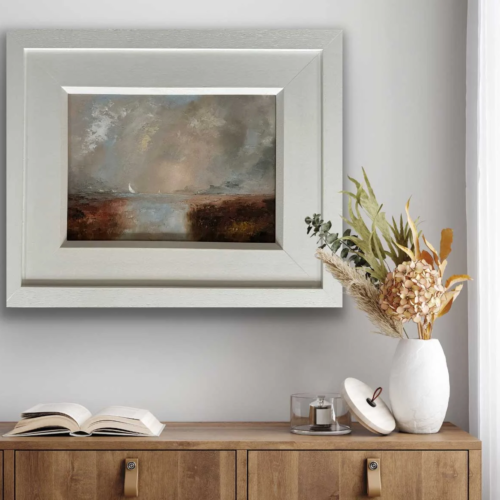 Along The Wild Atlantic Shores - original affordable oil painting in frame