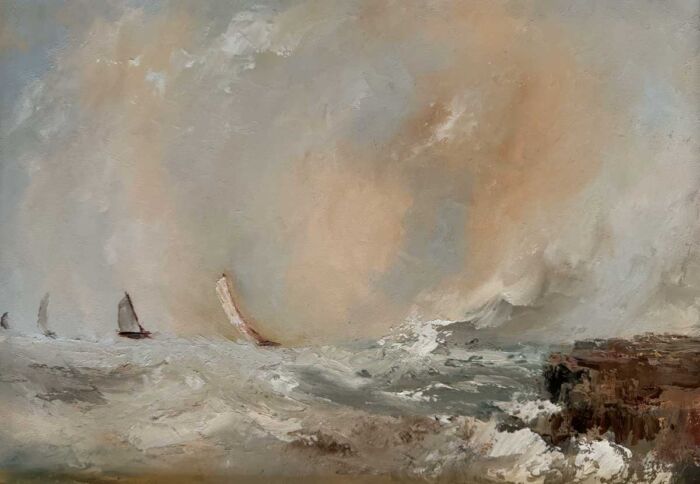 Just Off The Irish Coast - Original Oil Painting