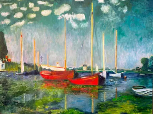 Summer Evenings, Sailing & Strolling after Monet. Painting by Emily McCormack