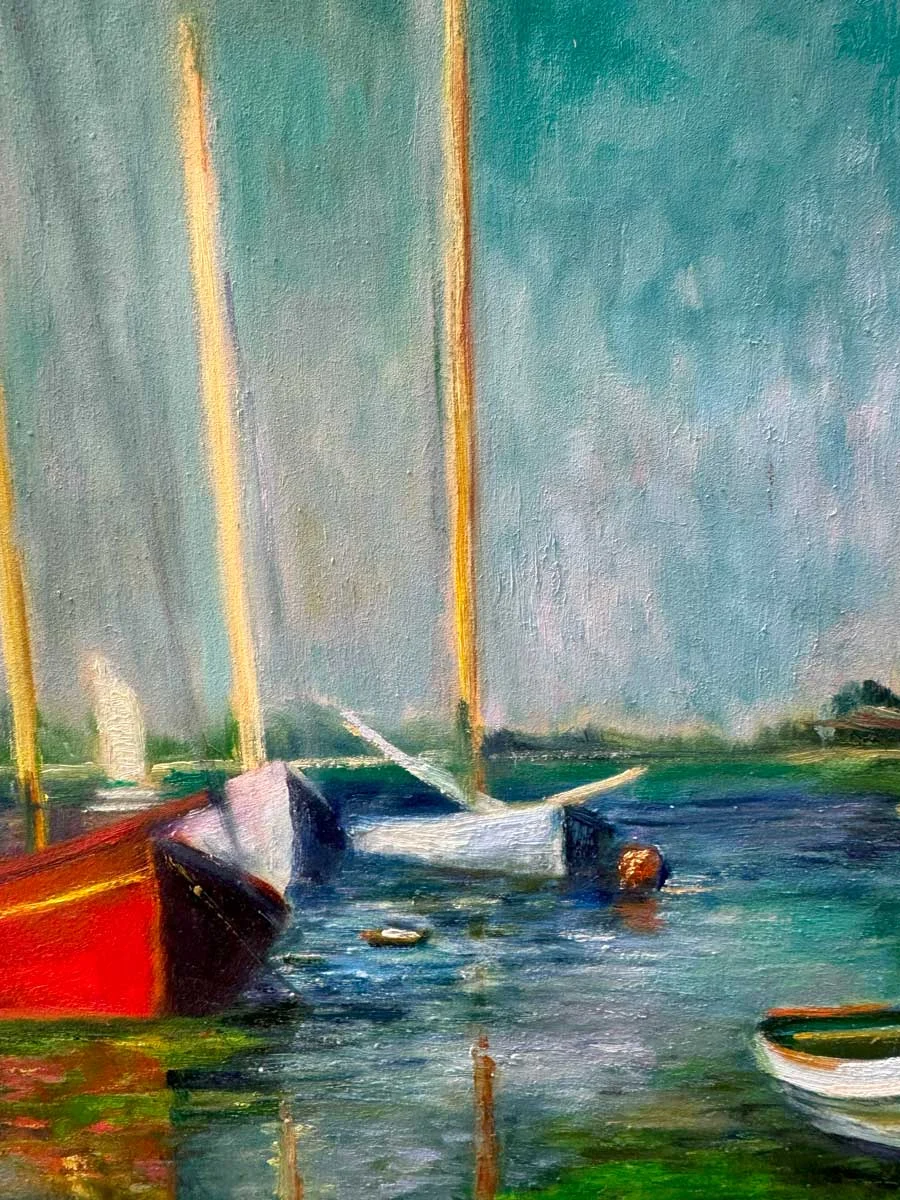 Summer Evenings, Sailing & Strolling after Monet. Painting by Emily McCormack
