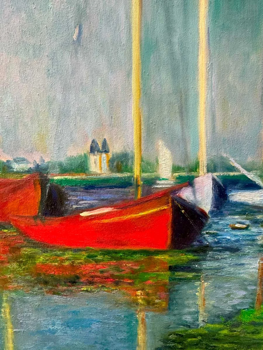 Summer Evenings, Sailing & Strolling after Monet. Painting by Emily McCormack