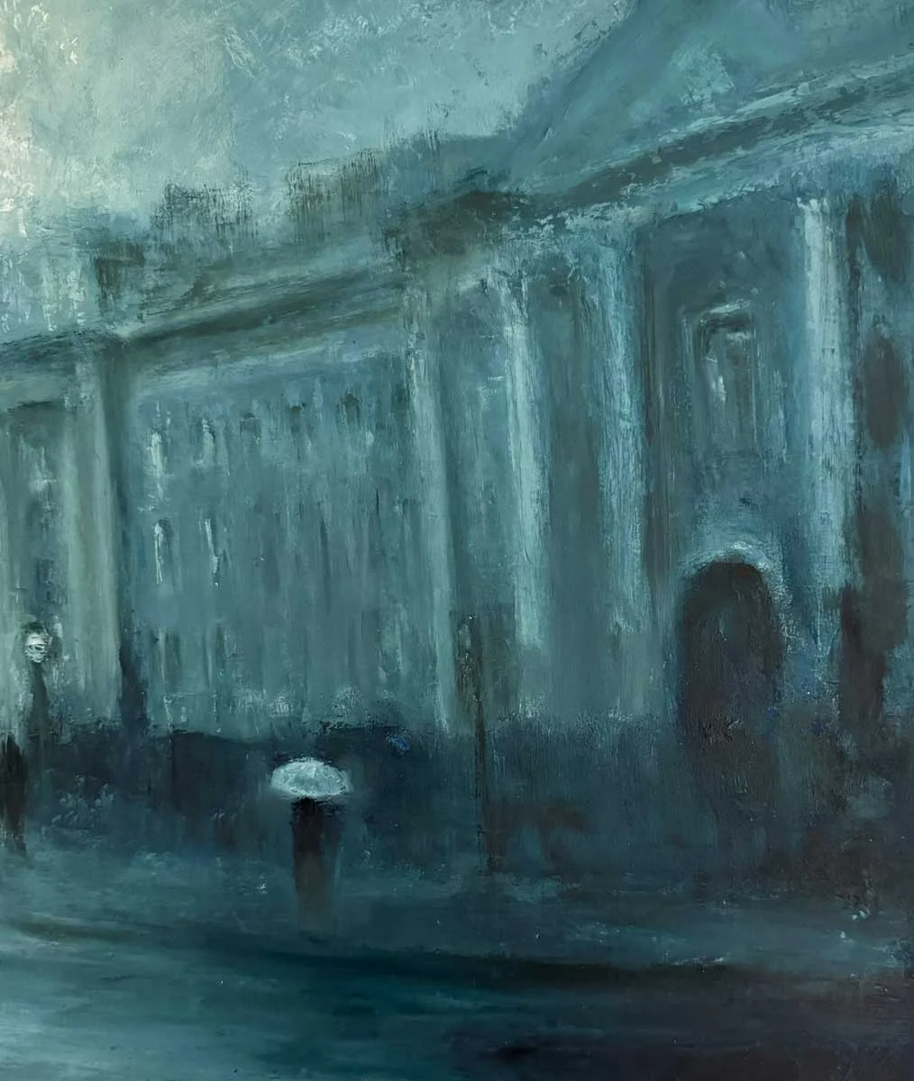 Dublin Dusk Settles on Trinity College - Oil painting of Ireland by Emily McCormack