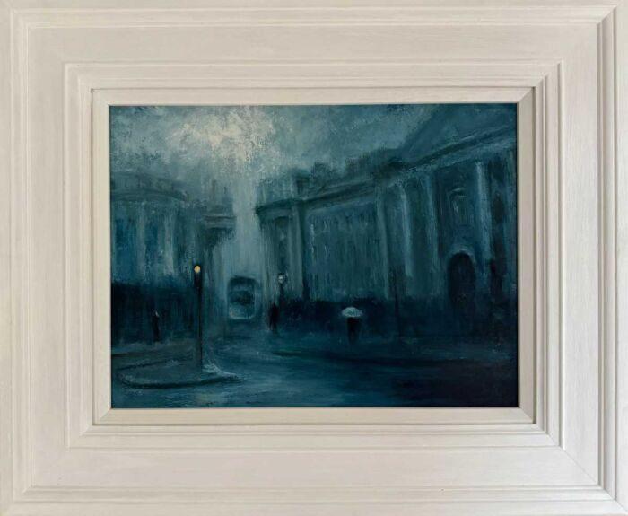 Dublin Dusk Settles on Trinity College - Oil painting of Ireland