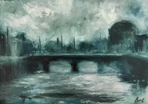 Dublin Ireland Twilight - Oil painting Emily McCormack