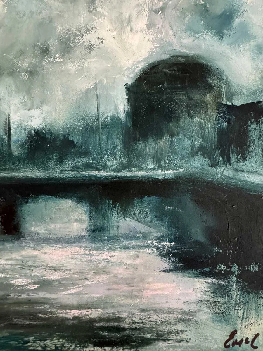 Dublin Ireland Twilight - Oil painting Emily McCormack