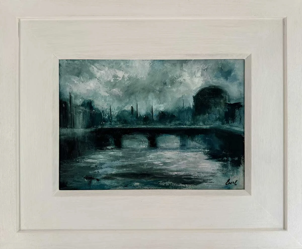 Dublin Ireland Twilight - Oil painting Emily McCormack - Framed