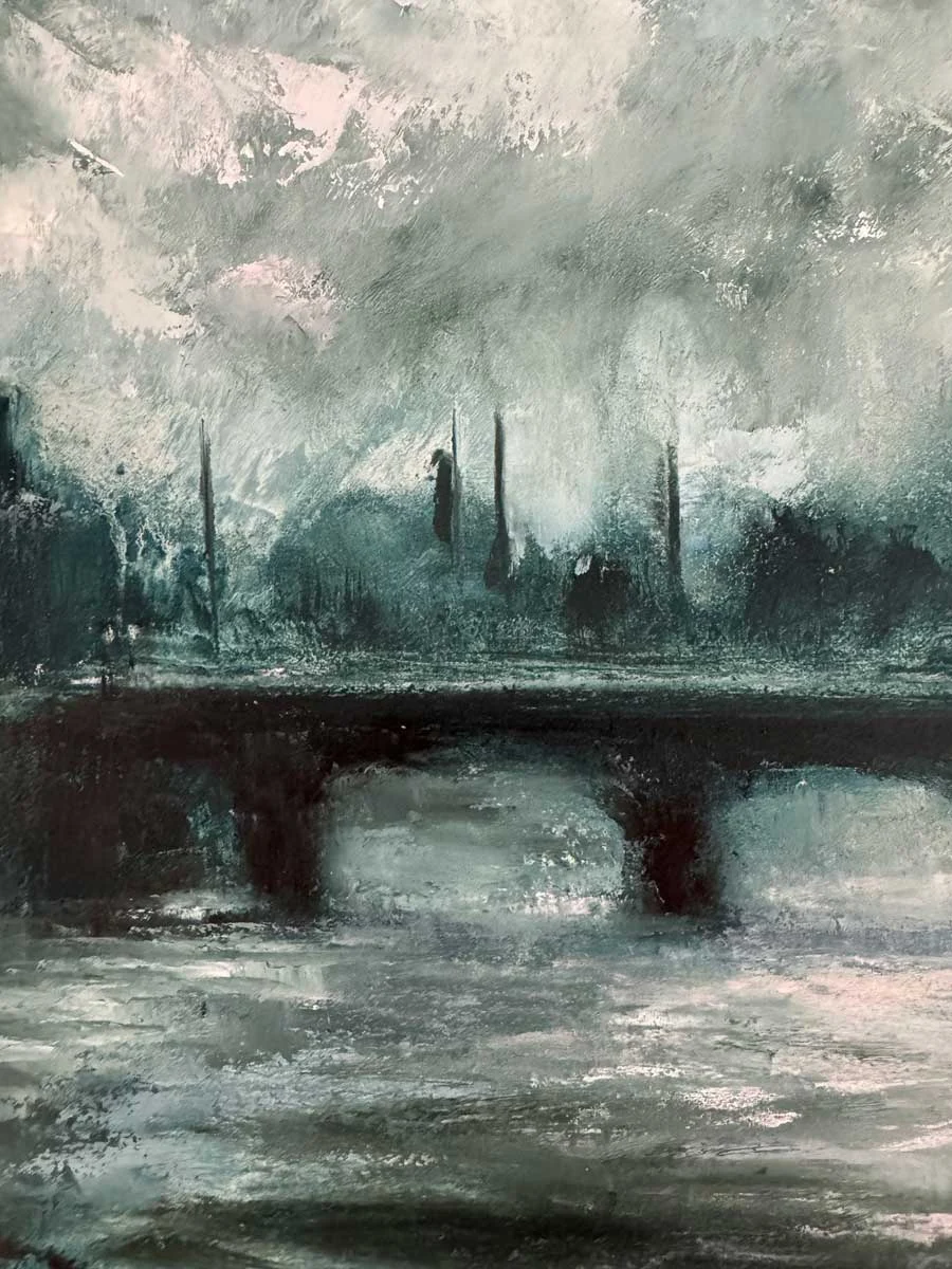 Dublin Ireland Twilight - Oil painting Emily McCormack