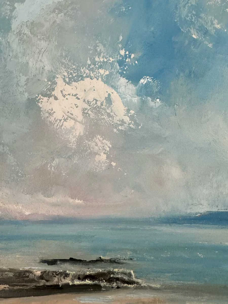 Salthill Galway Wild Atlantic Way - Original seascape oil painting by Emily McCormack