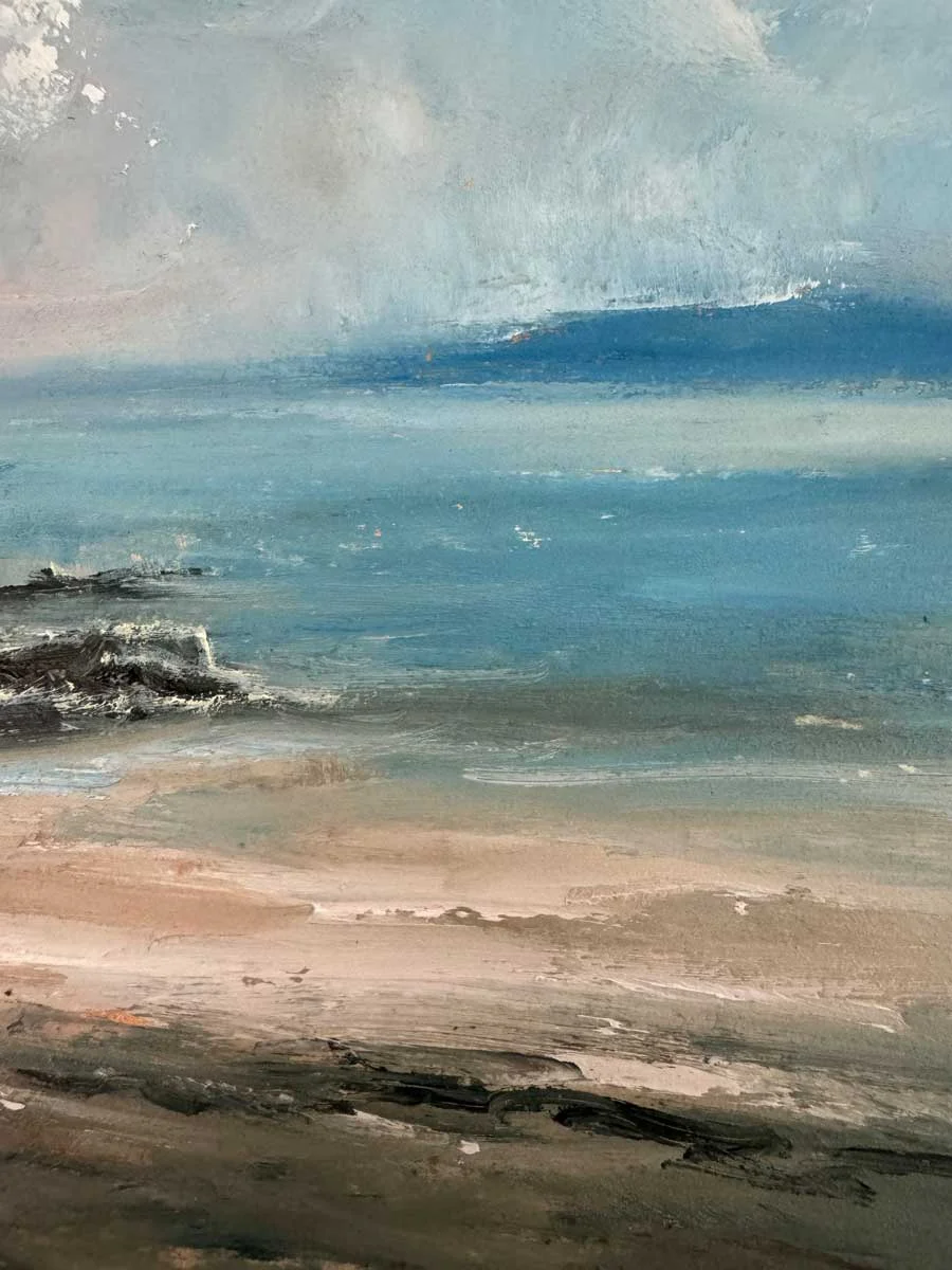 Salthill Galway Wild Atlantic Way - Original seascape oil painting by Emily McCormack