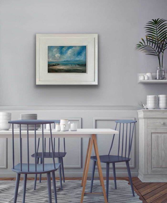 Salthill Galway Wild Atlantic Way - Original seascape oil painting in a Kitchen