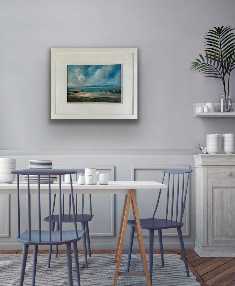 Salthill Galway Wild Atlantic Way - Original seascape oil painting in a Kitchen by Emily McCormack