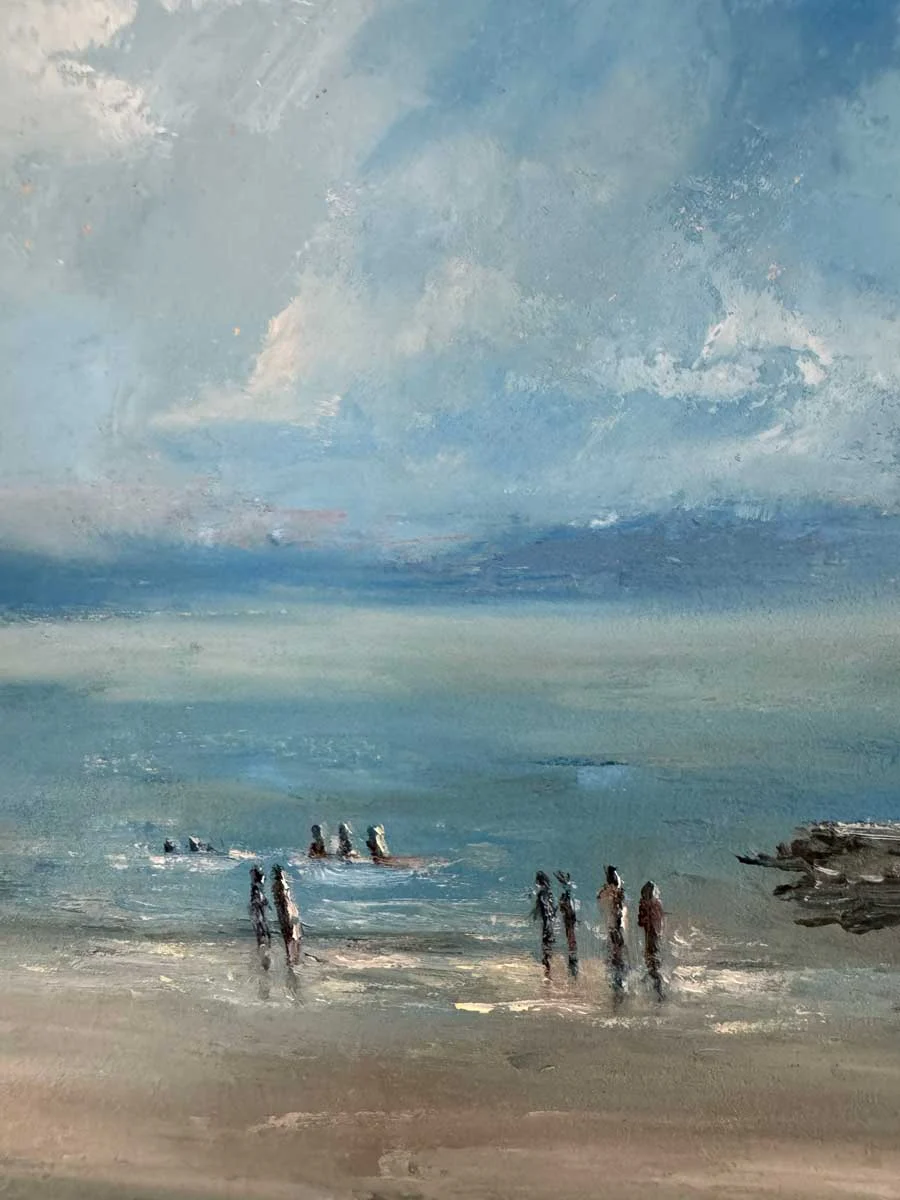 Salthill Galway Wild Atlantic Way - Original seascape oil painting by Emily McCormack