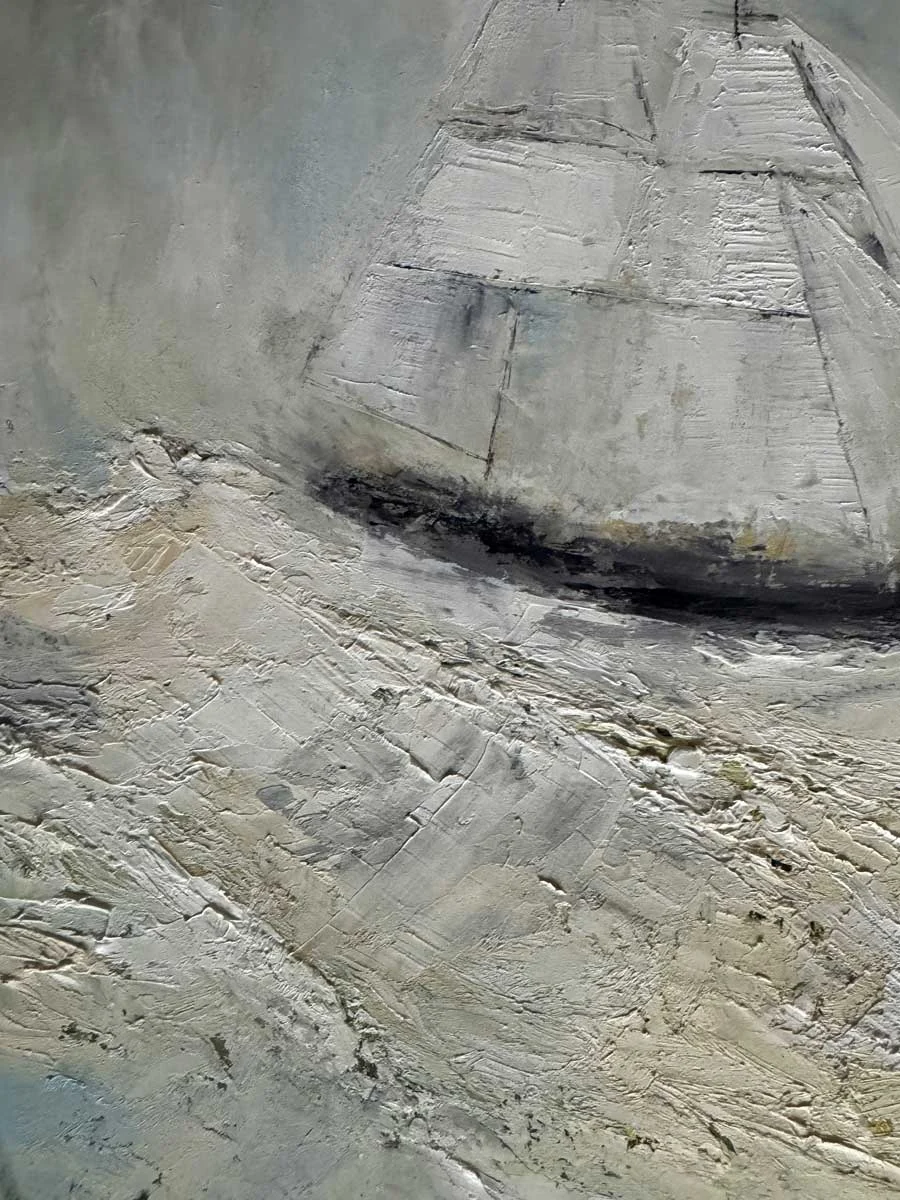 Homeward Under The Moonlit Sky - original seascape oil painting by Emily McCormack