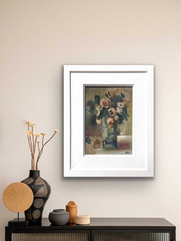 Rose painting - Summer Blush In A Rose Original Oil Painting