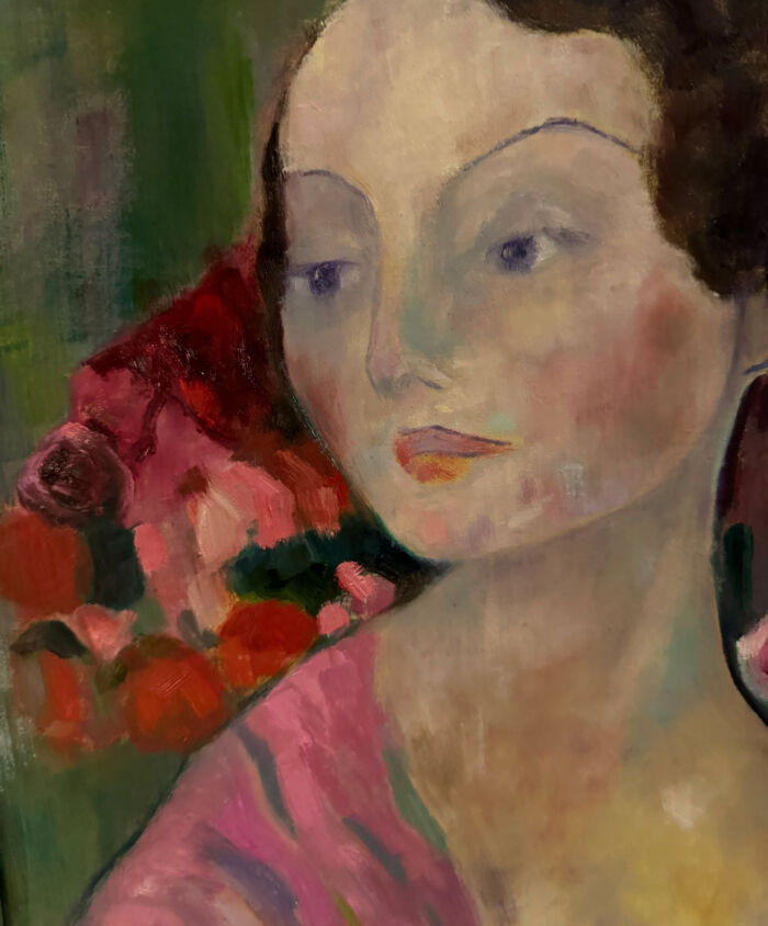 Contemplation after Klimt - figurative painting