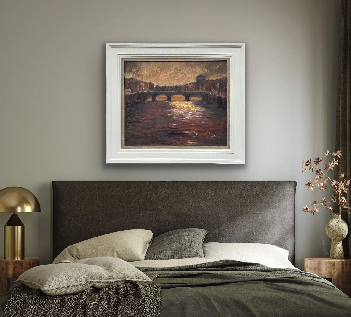 Dublin, as evening makes her appearance - original oil painting of Ireland by Emily McCormack