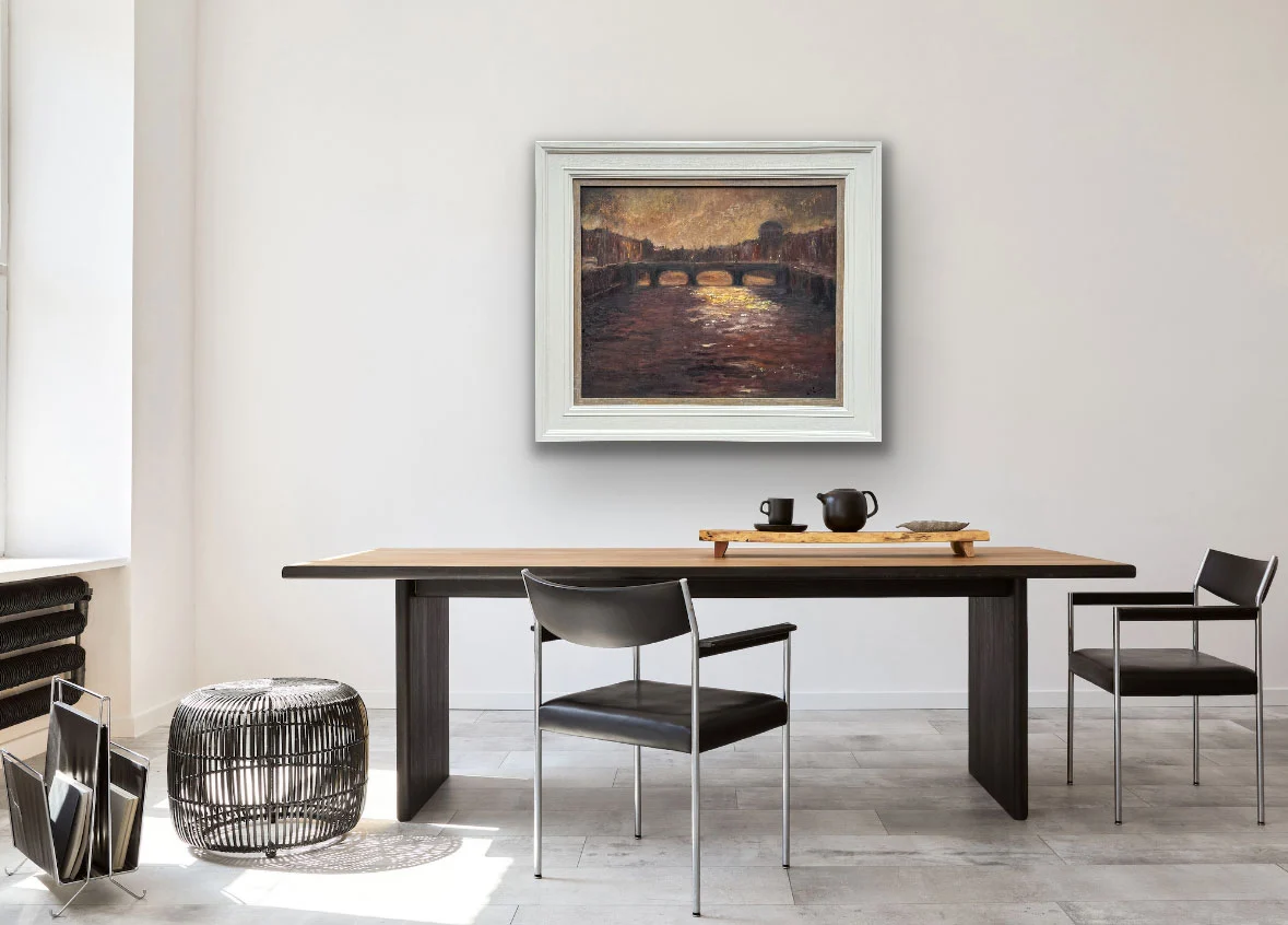 Dublin, as evening makes her appearance - original oil painting of Ireland by Emily McCormack